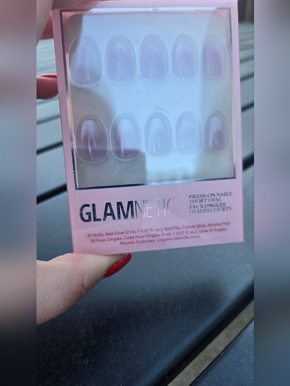 Glamnetic Short Oval Press-On Nails — Sheer Lilac - Fairy Dust Set